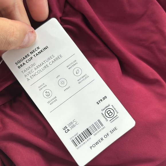 ❤️ Athleta Square Neck Bra Cup Tankini // CoffeeBerry - Picture 8 of 8